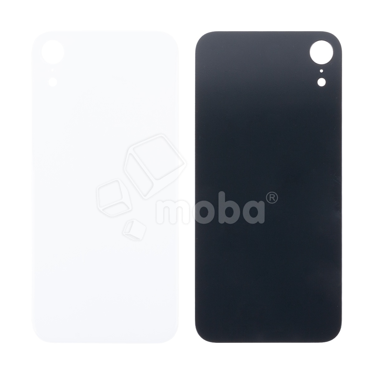 Задняя крышка для iPhone Xr (A2105) Белый (стекло, монолит, широкий вырез под камеру, логотип) - Премиум