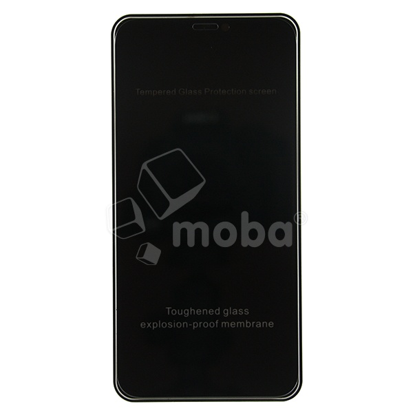 Защитное стекло "Антишпион" для iPhone Xr/11 Черный (Закалённое, полное покрытие)