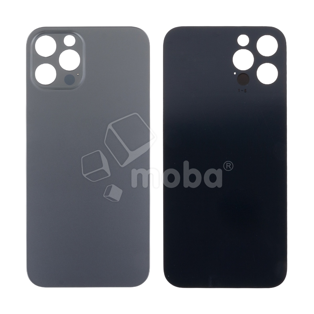Задняя крышка для iPhone 12 Pro (A2407) Серый (стекло, узкий вырез под камеру, логотип) - Премиум
