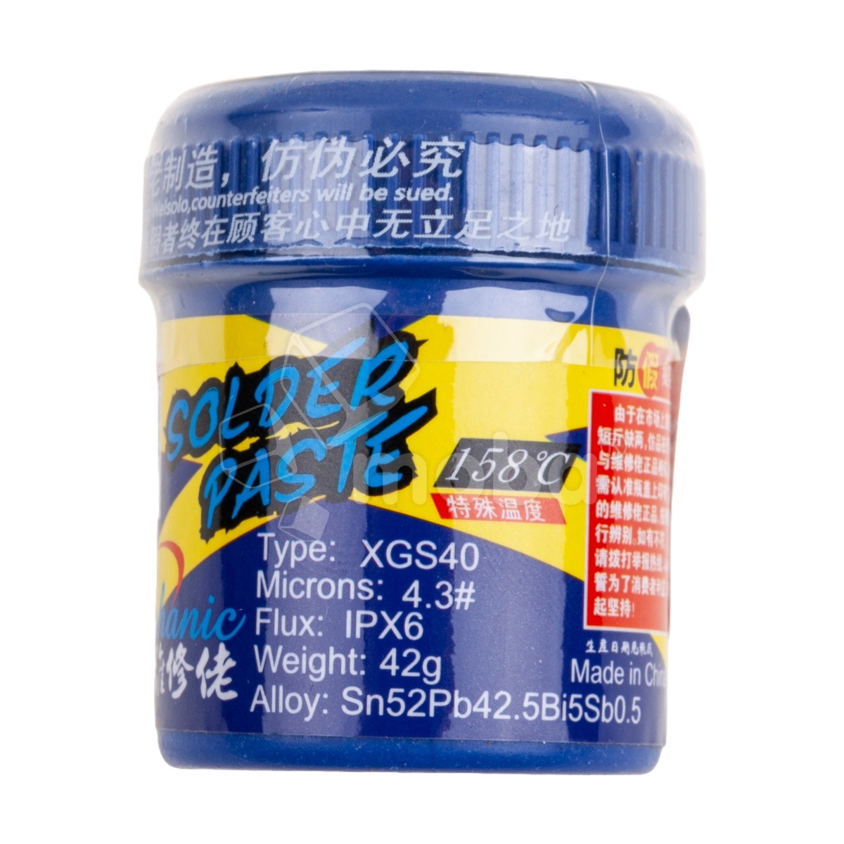 Паста паяльная Mechanic XGS40 (42 г, низкотемпературная 158°C)