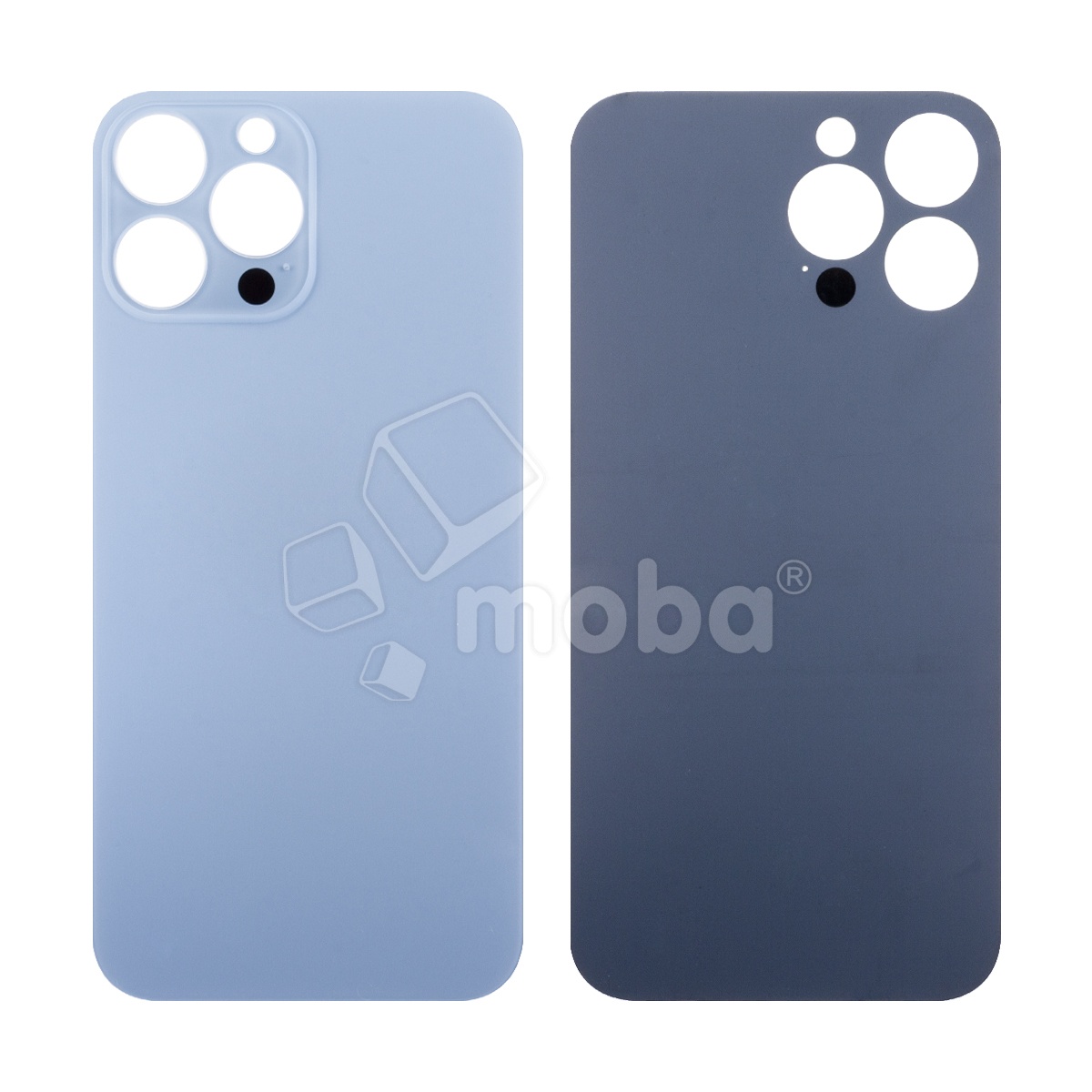 Задняя крышка для iPhone 13 Pro Max (A2645) Голубой (стекло, широкий вырез под камеру, логотип)