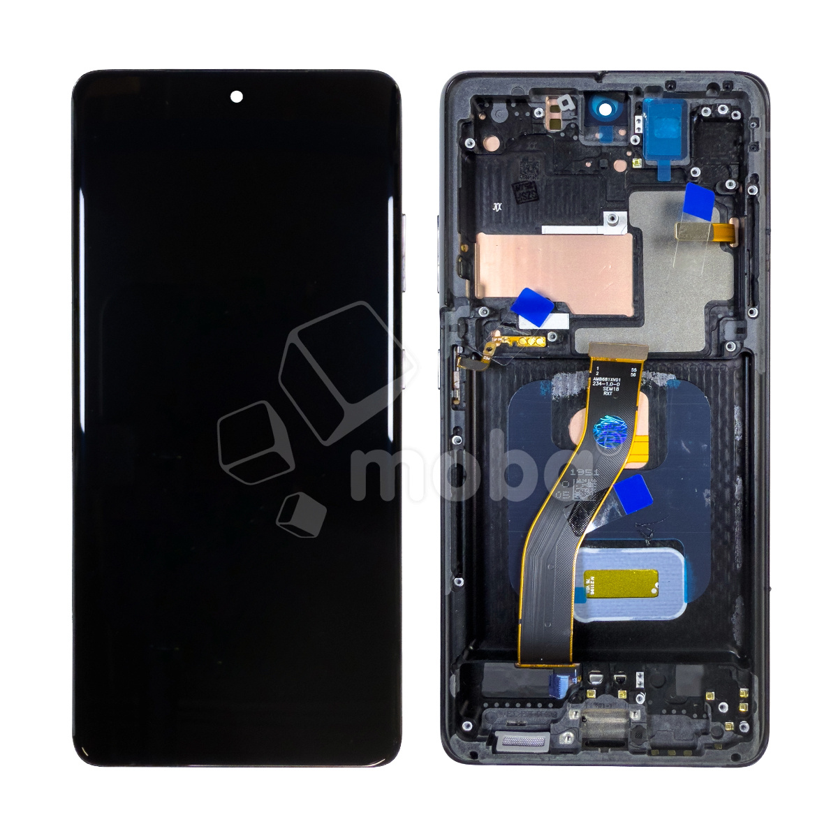 Дисплей для Samsung Galaxy S21 Ultra (G998B) модуль с рамкой Черный - (Soft OLED, Full Size, QHD+, 500 Кд/м²)