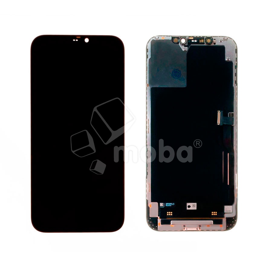 Дисплей для iPhone 12 Pro Max (A2411) в сборе с тачскрином Черный - (Soft OLED, Full HD COP, 850 Кд/м²) (площадка под IC)