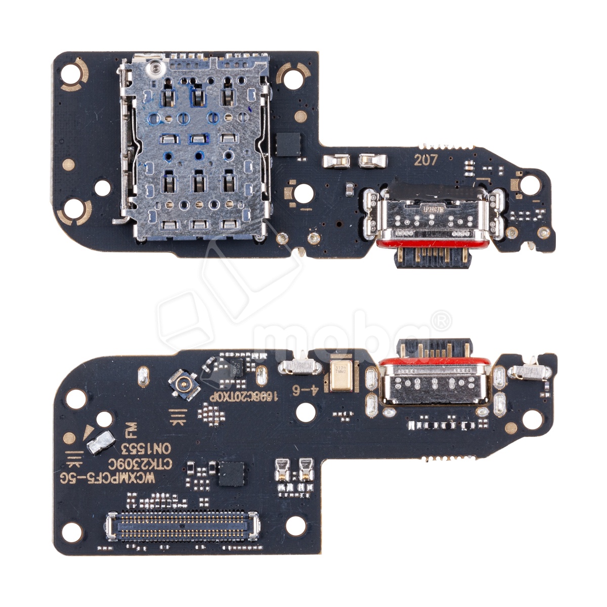Шлейф для Xiaomi Poco F5 (23049PCD8G) плата системный разъем/разъем SIM/микрофон