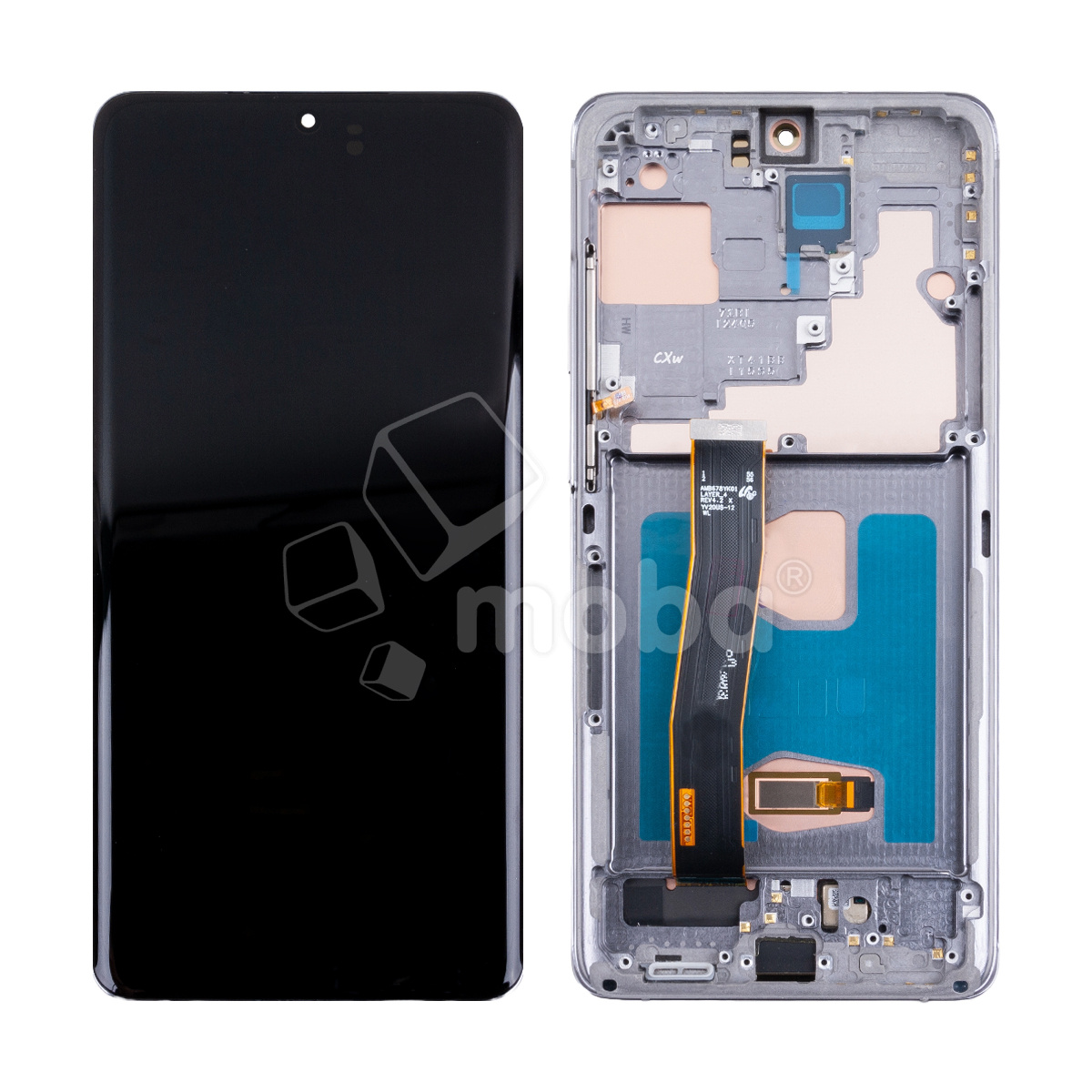 Дисплей для Samsung Galaxy S20 Ultra (G988B) модуль с рамкой Серый - (OLED) (Full Size) (Full HD, 500 Кд/м²)