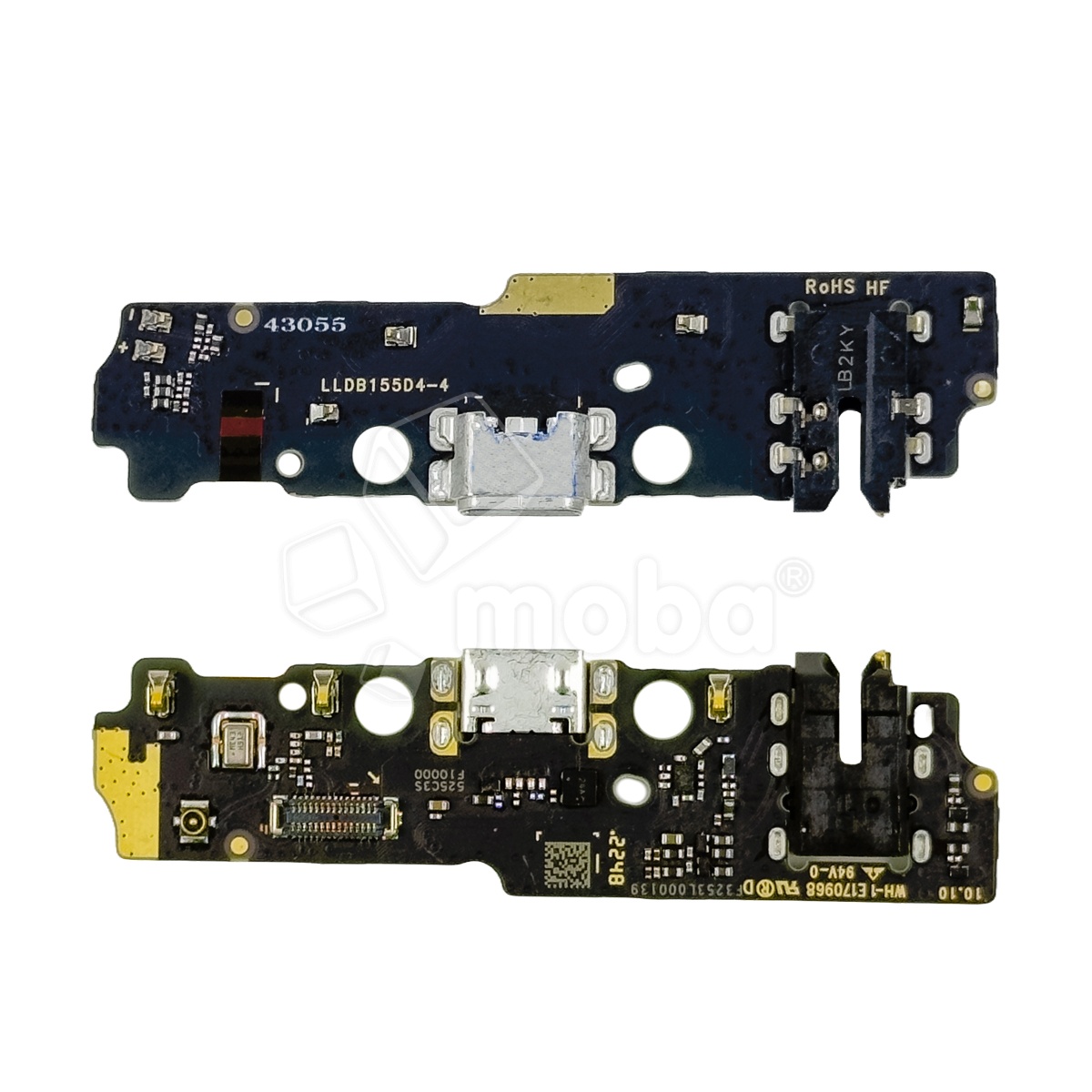 Шлейф для Xiaomi Poco C51 (2302EPCC4I) плата системный разъем/разъем гарнитуры/микрофон - Премиум