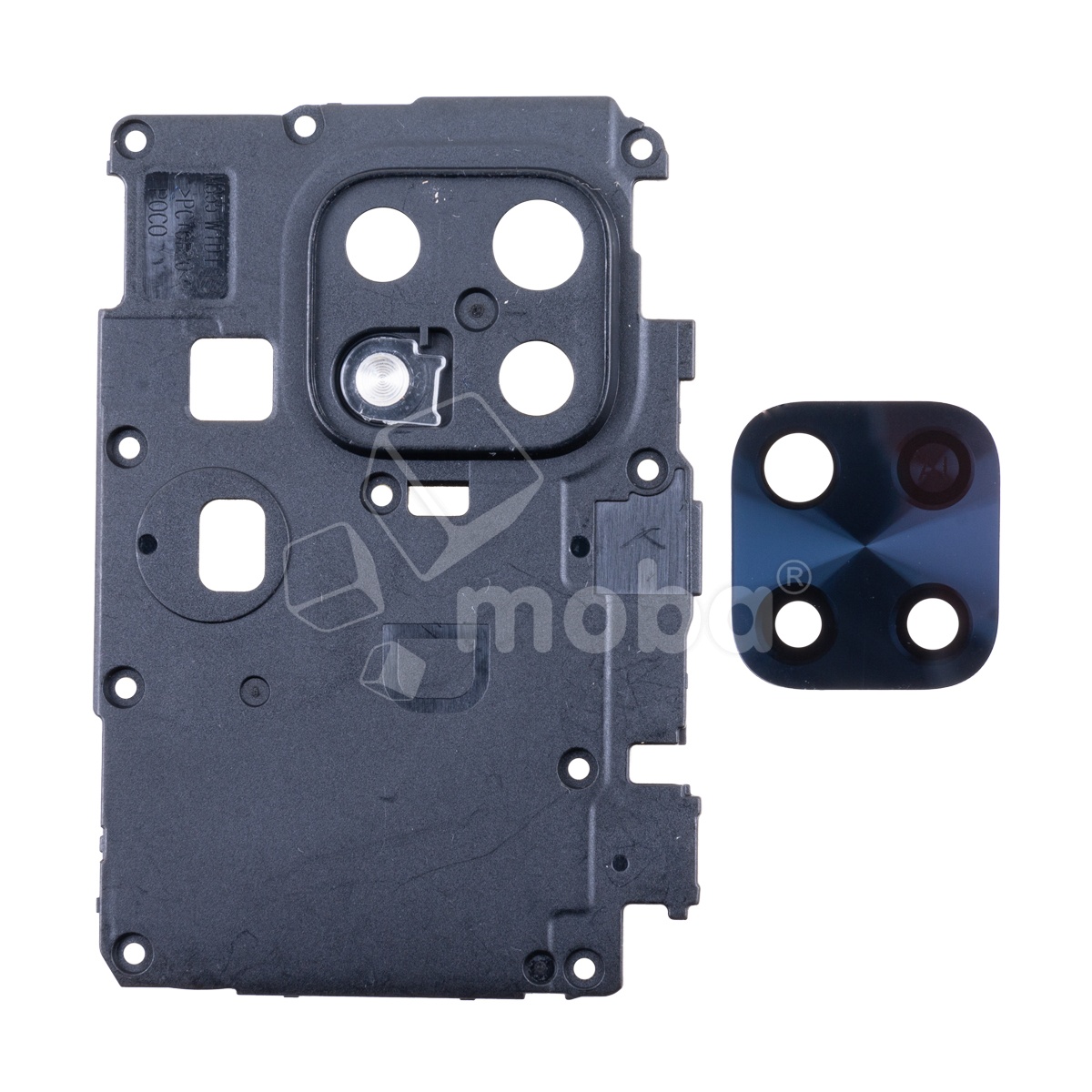 Стекло камеры для Xiaomi Redmi 10C (220333QNY) в сборе с рамкой Черный