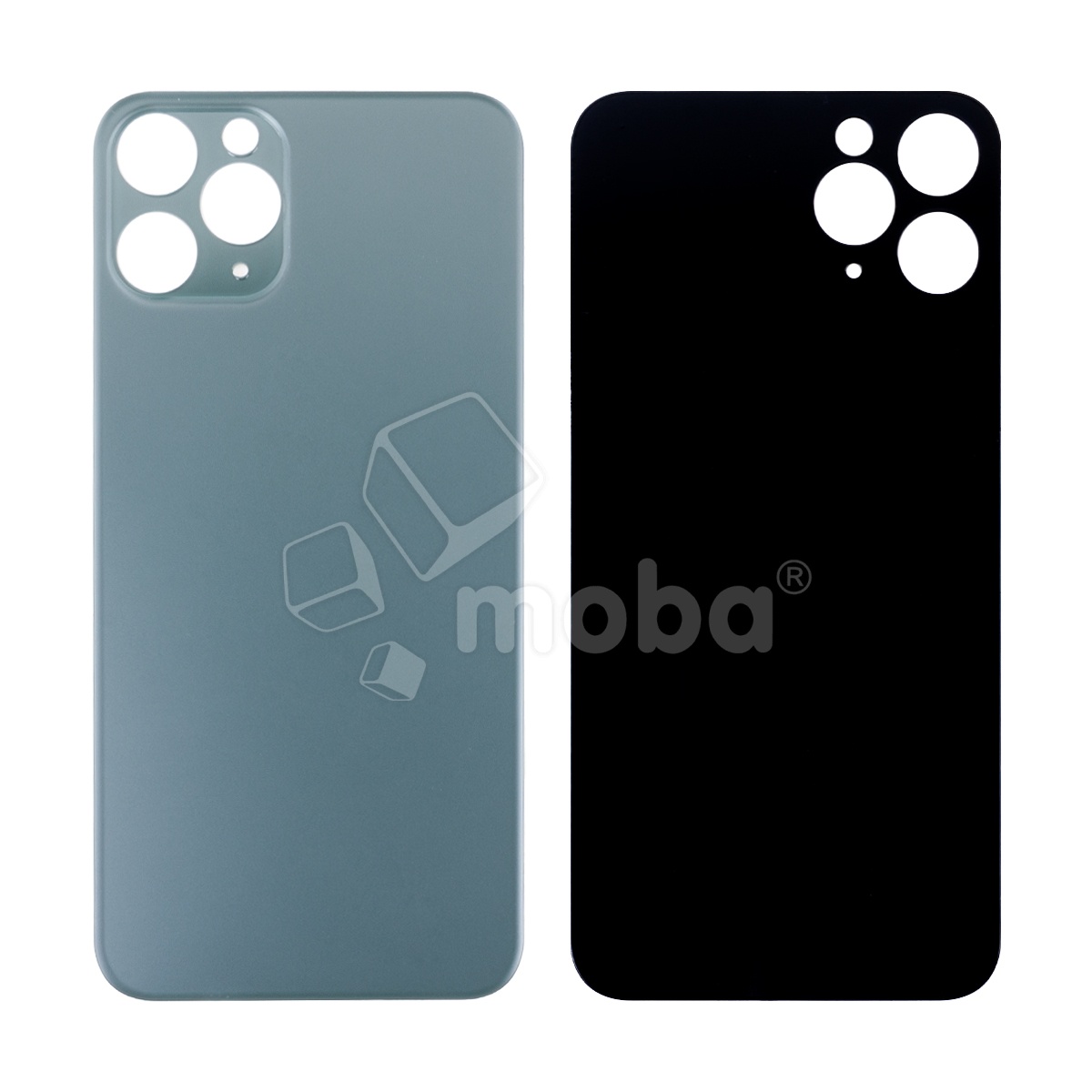 Задняя крышка для iPhone 11 Pro (A2215) Темно-зеленый (стекло, широкий вырез под камеру, логотип - Премиум