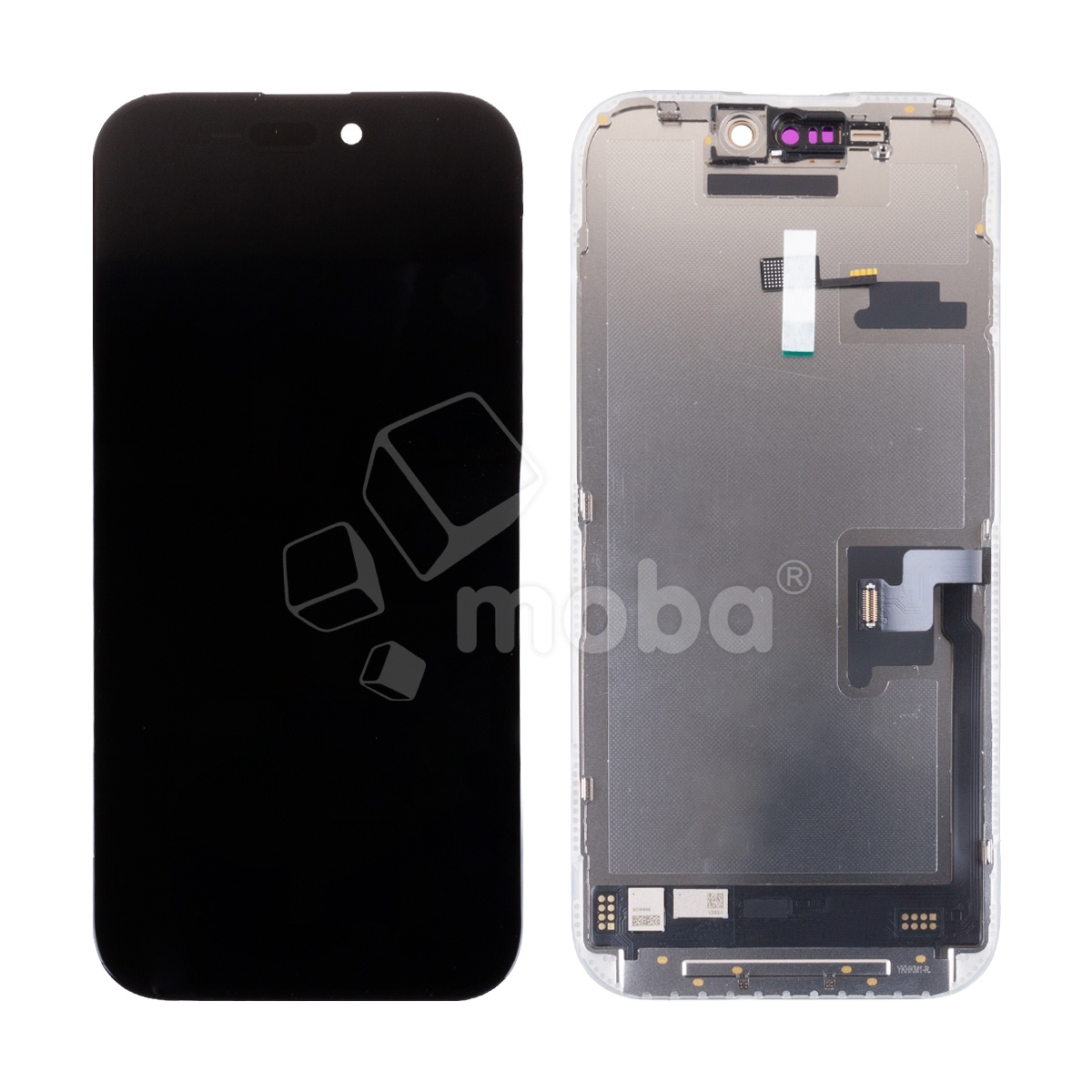 Дисплей для iPhone 16 Pro (A3293) в сборе с тачскрином Черный - (Soft OLED, Full HD COP, 850 Кд/м², 120 Гц) (площадка под IC)