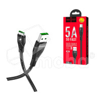 Кабель USB - Type-C Hoco U53 (5A, оплетка нейлон, 1.2 м) Черный