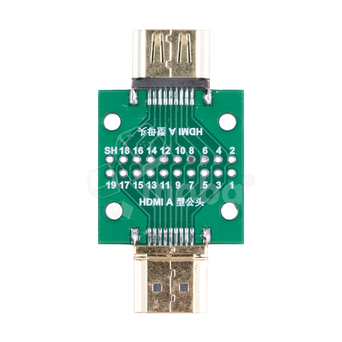 Разъем HDMI (штекер-гнездо) на плате (20 pin, 2,54 мм)