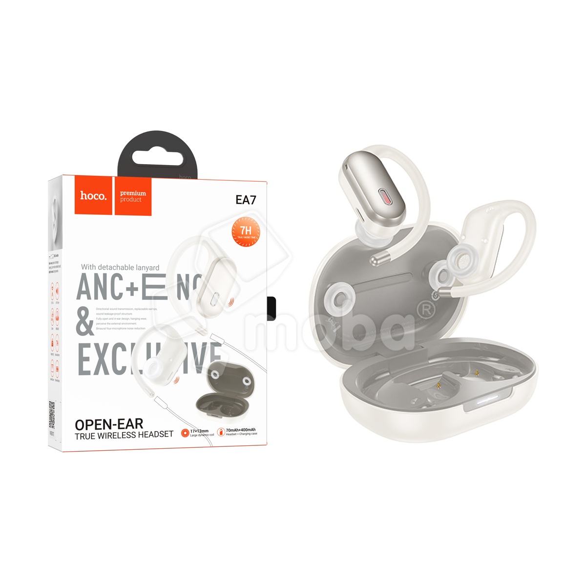 Беспроводные наушники Bluetooth Hoco EA7 (TWS, накладные с ушным креплением, ANC/ENC) Белый