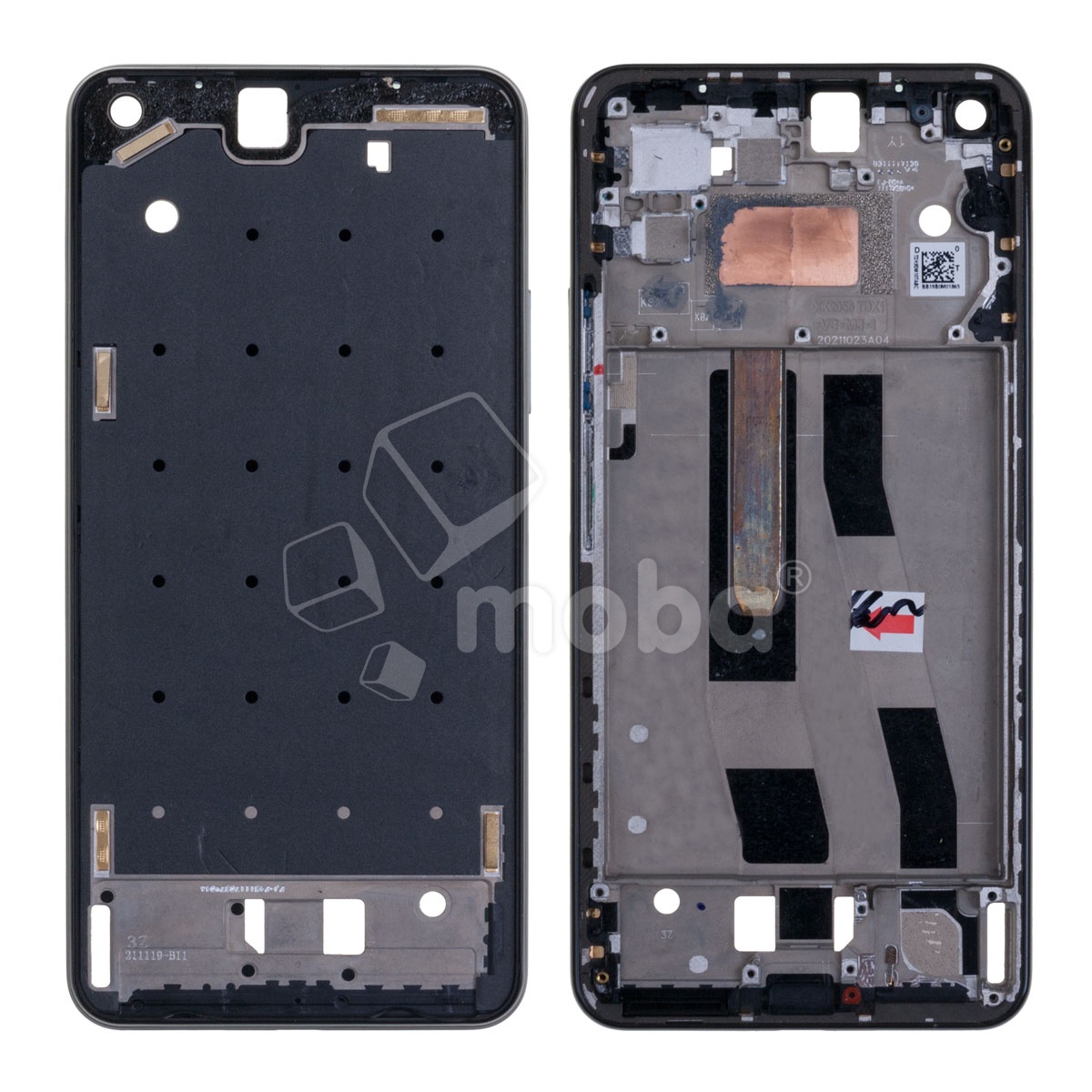 Рамка дисплея для Xiaomi 11 Lite 5G NE/Mi 11 Lite 4G/5G (2109119DG/M2101K9AG/M2101K9G) Черный (возможен дефект ЛКП)