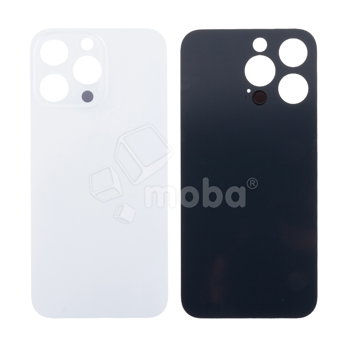 Задняя крышка для iPhone 13 Pro (A2640) Белый (стекло, узкий вырез под камеру, логотип) - Премиум