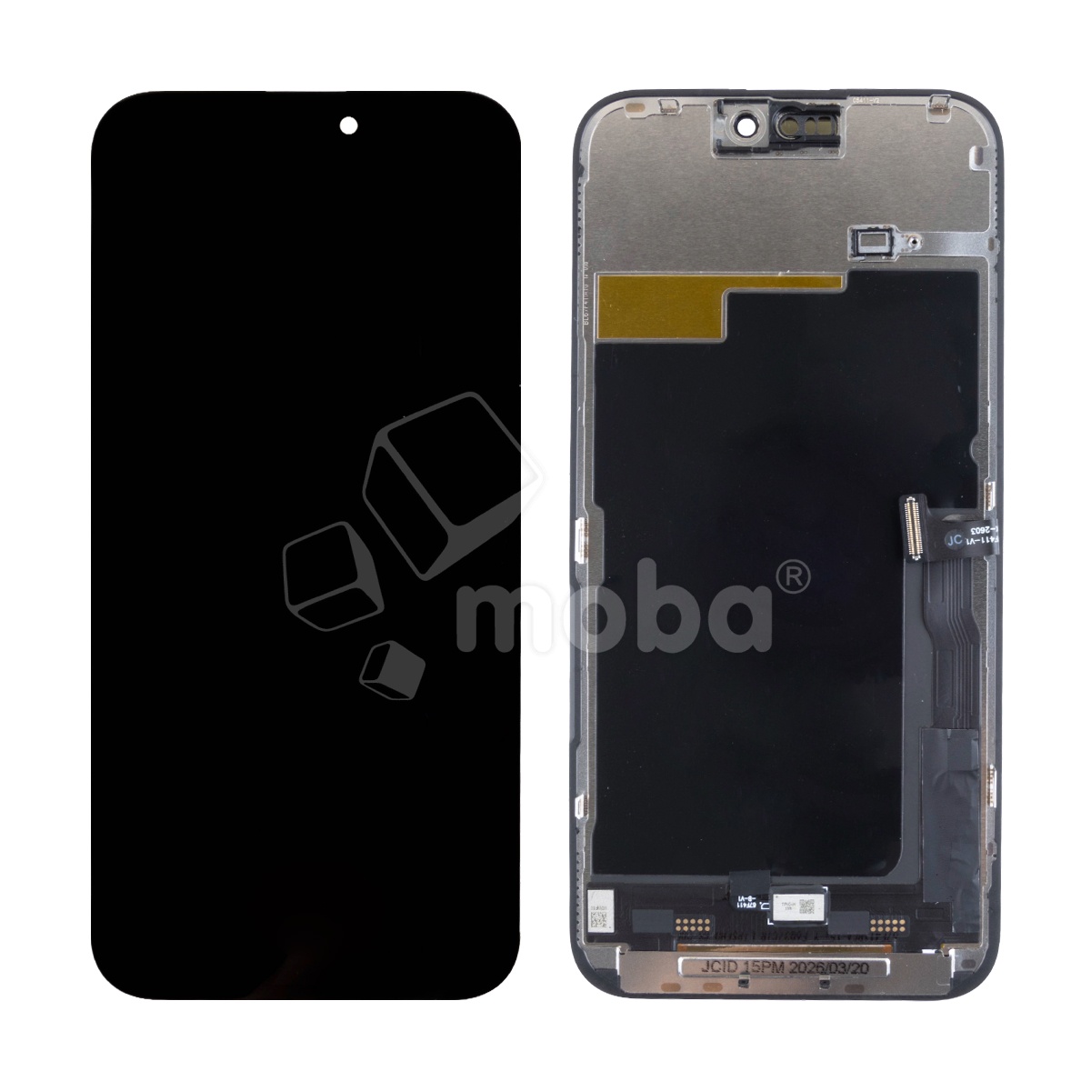Дисплей для iPhone 15 Pro Max (A3106) в сборе с тачскрином Черный - JCID (In-Cell, Full HD, 120 Гц) (с верификацией = с привязкой без ошибки)