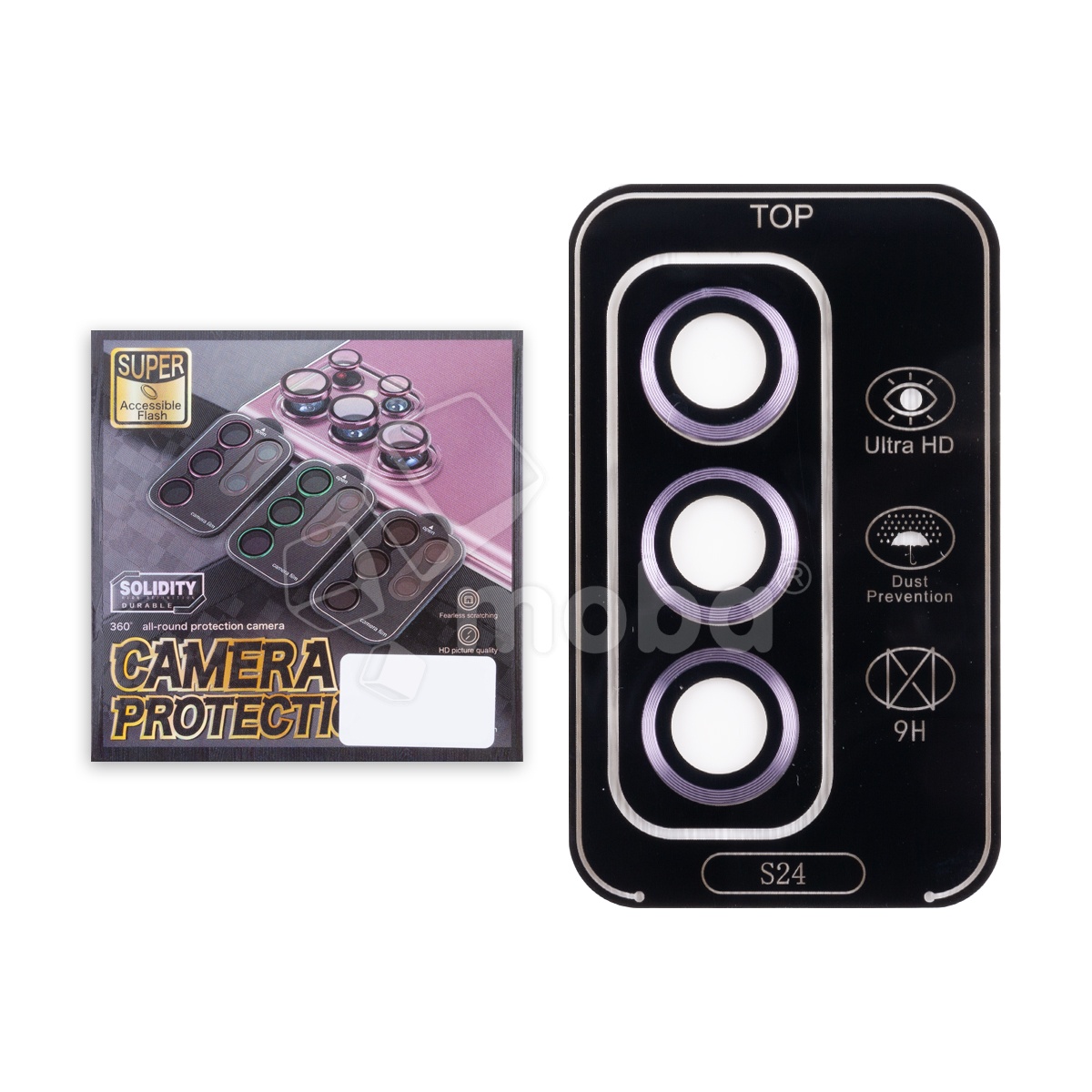Защитное стекло линзы камеры для Galaxy Samsung S24 (S921B) (комплект 3 шт.) Фиолетовый