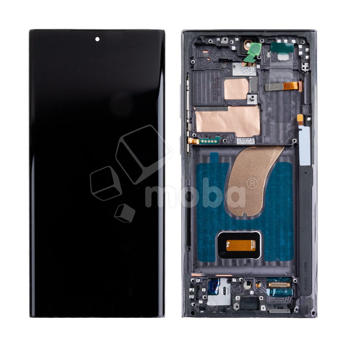 Дисплей для Samsung Galaxy S23 Ultra (S918B) модуль с рамкой Черный - (Soft OLED, Full Size, QHD+, 500 Кд/м²)