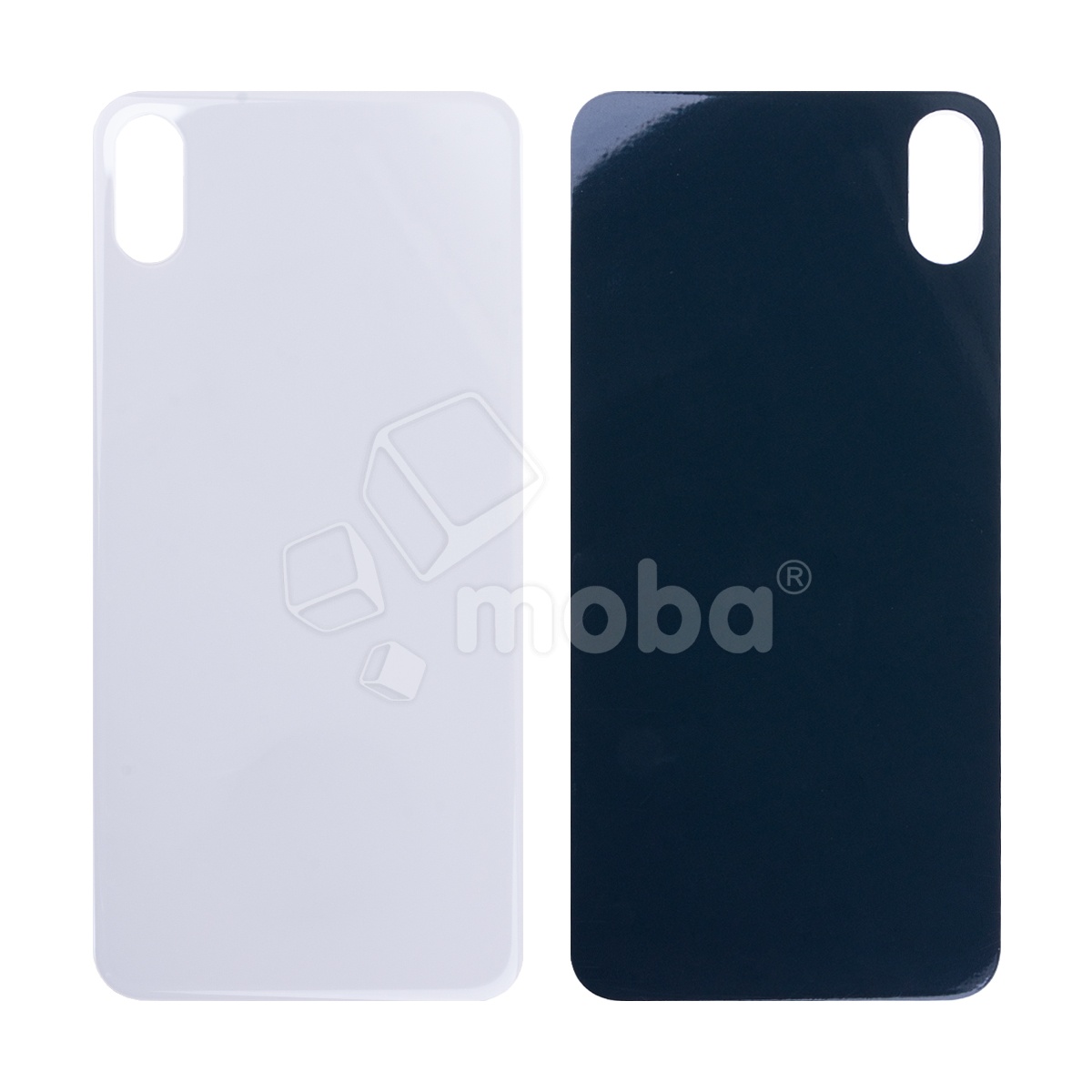Задняя крышка для iPhone Xs Max (A1921/A2101) Белый (стекло, монолит, широкий вырез под камеру, логотип) - Премиум