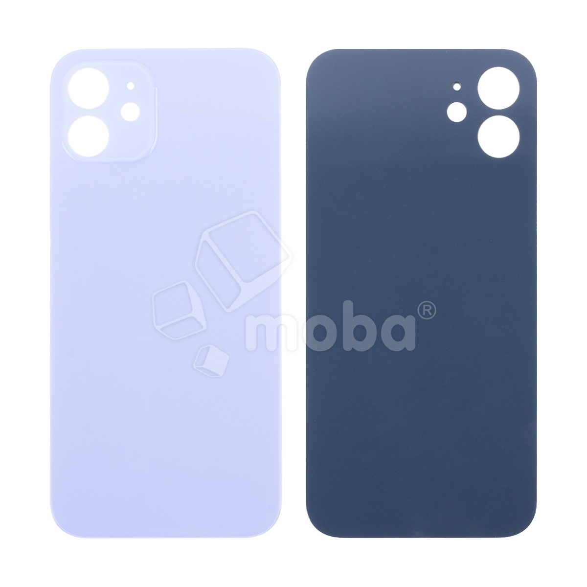 Задняя крышка для iPhone 12 (A2403) Фиолетовый (стекло, монолит, широкий вырез под камеру, логотип) - Премиум