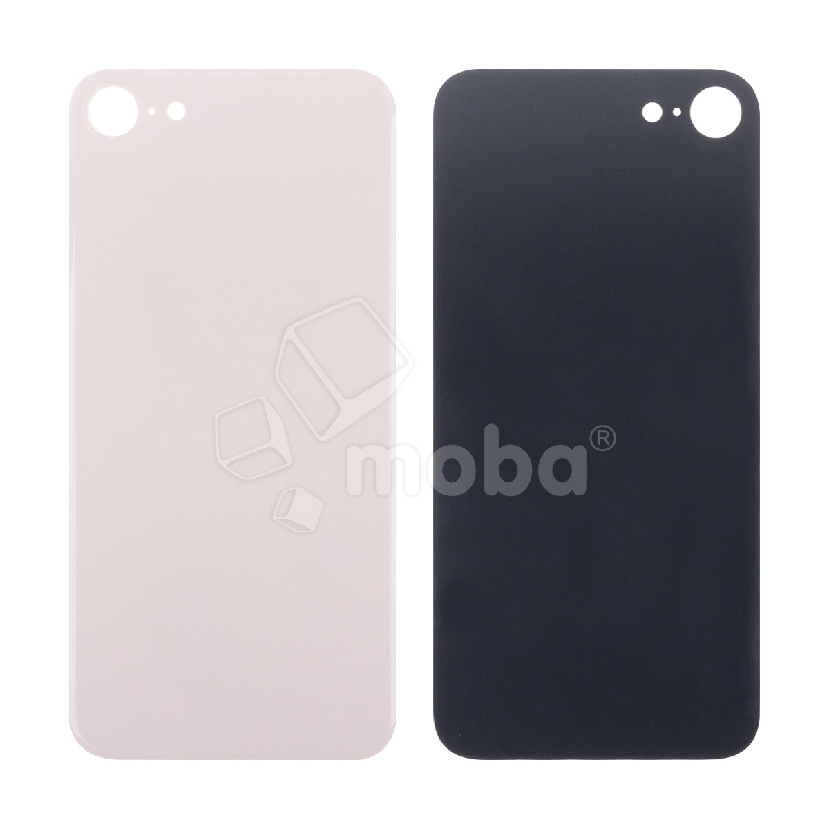 Задняя крышка для iPhone 8 Золото (стекло, монолит, широкий вырез под камеру, логотип) - Премиум