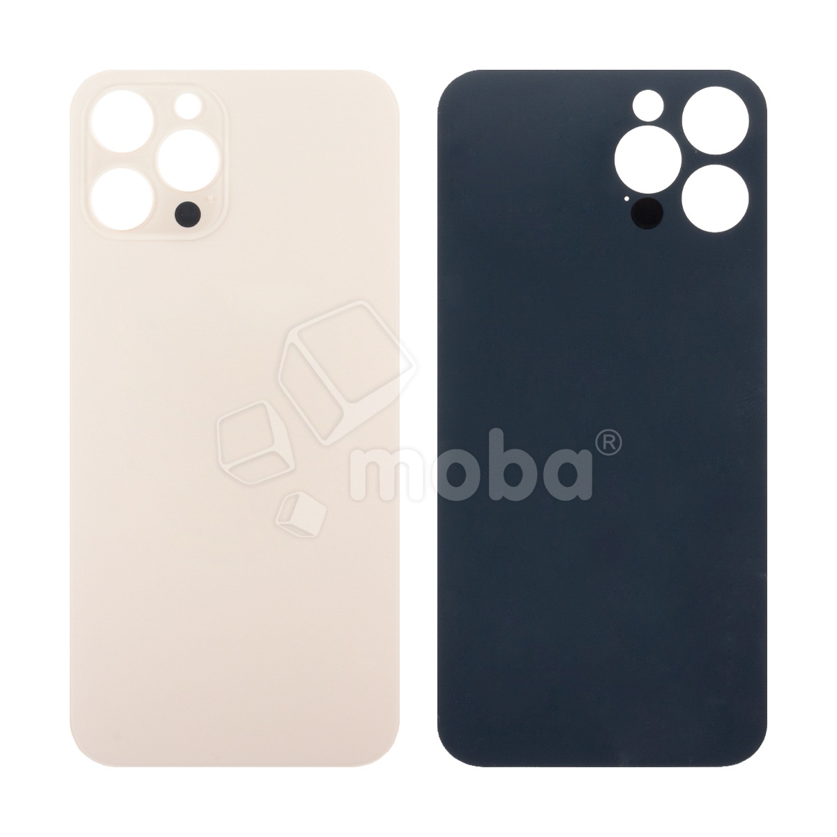 Задняя крышка для iPhone 12 Pro Max (A2411) Золото (стекло, широкий вырез под камеру, логотип)
