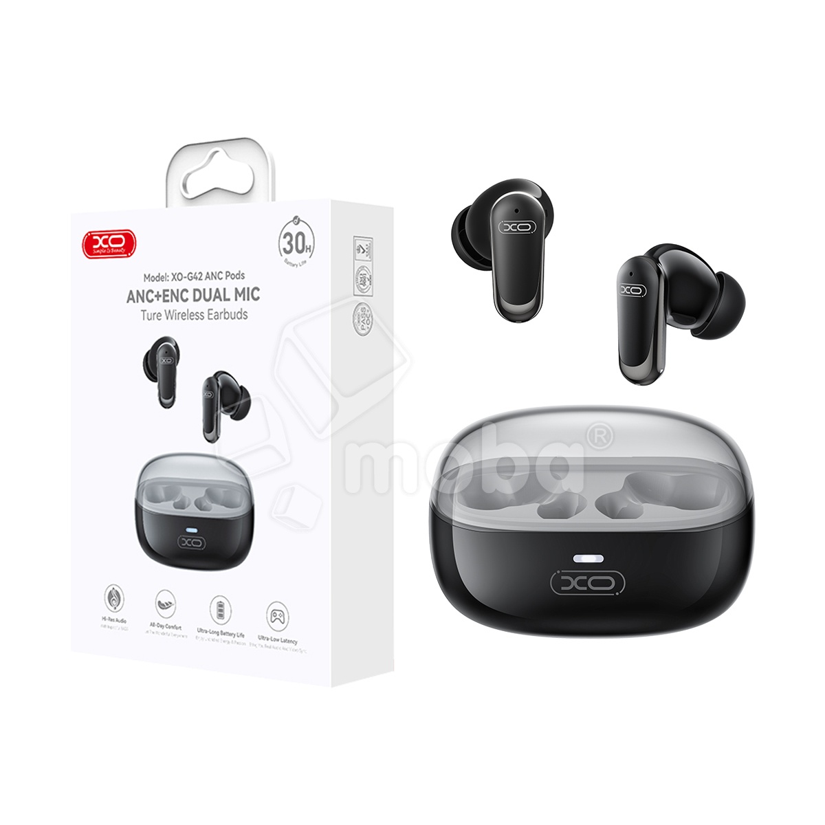 Беспроводные наушники Bluetooth XO G42 (TWS, вакуумные, ANC) Черный