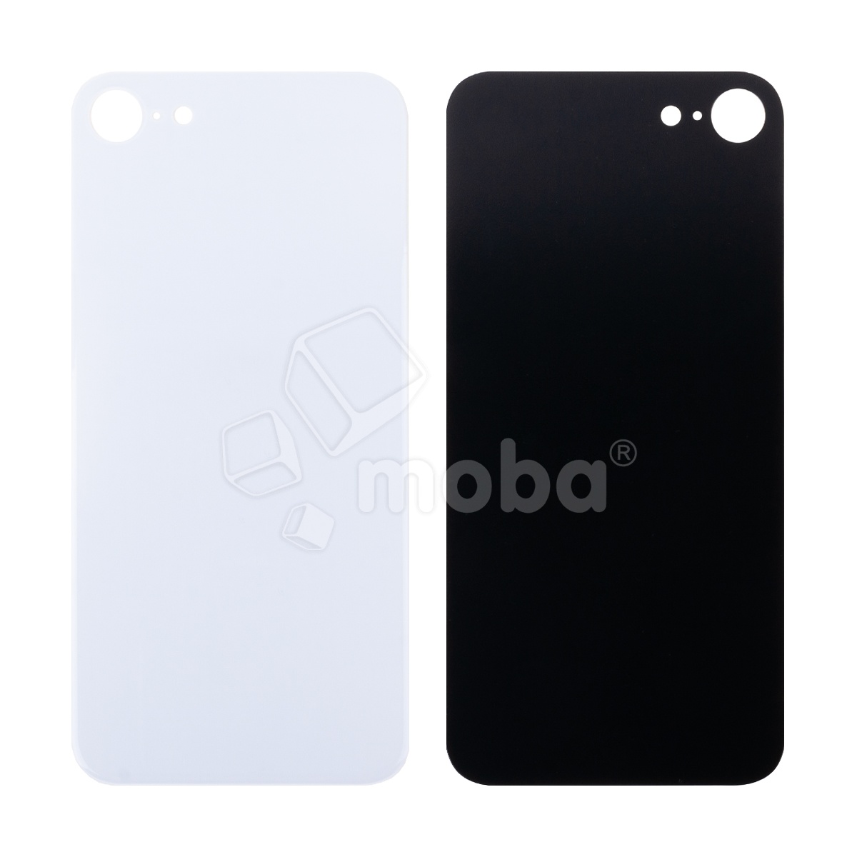 Задняя крышка для iPhone SE 2020 (A2296) Белый (стекло, монолит, широкий вырез под камеру, логотип) - Премиум