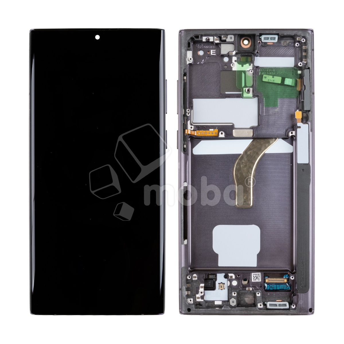 Дисплей для Samsung Galaxy S22 Ultra (S908B/S908E/S9080) модуль с рамкой Черный - Сервисный Оригинал