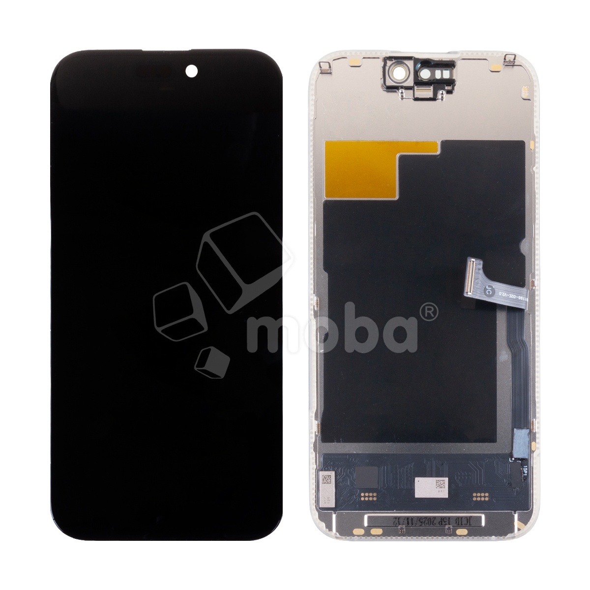 Дисплей для iPhone 15 Pro (A3102) в сборе с тачскрином Черный - JCID (Soft OLED, Full HD COP, 850 Кд/м², 120 Гц) (с верификацией = с привязкой без ошибки)