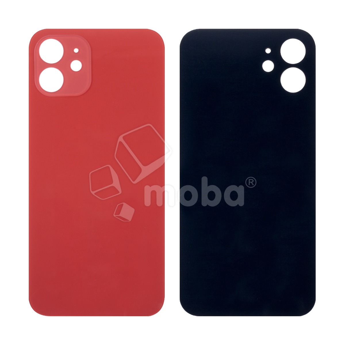 Задняя крышка для iPhone 12 (A2403) Красный (стекло, широкий вырез под камеру, логотип)