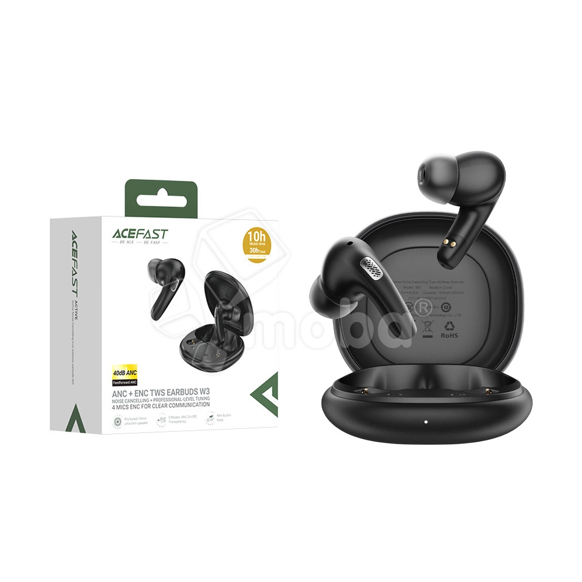 Беспроводные наушники Bluetooth Acefast W3 (TWS, вакуумные, ANC) Черный