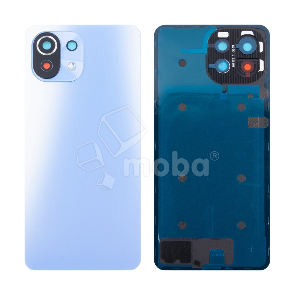 Задняя крышка для Xiaomi Mi 11 Lite 4G/5G/11 Lite 5G NE (M2101K9AG/M2101K9G/2109119DG) Голубой - Премиум
