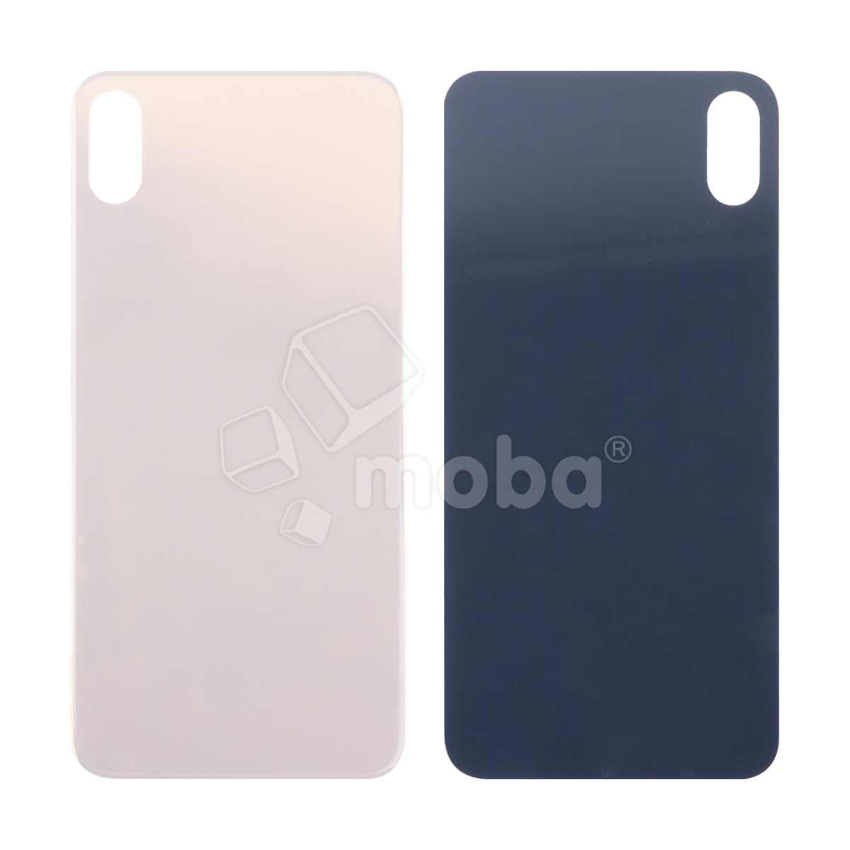 Задняя крышка для iPhone Xs Max (A1921/A2101) Золото (стекло, монолит, широкий вырез под камеру, логотип) - Премиум