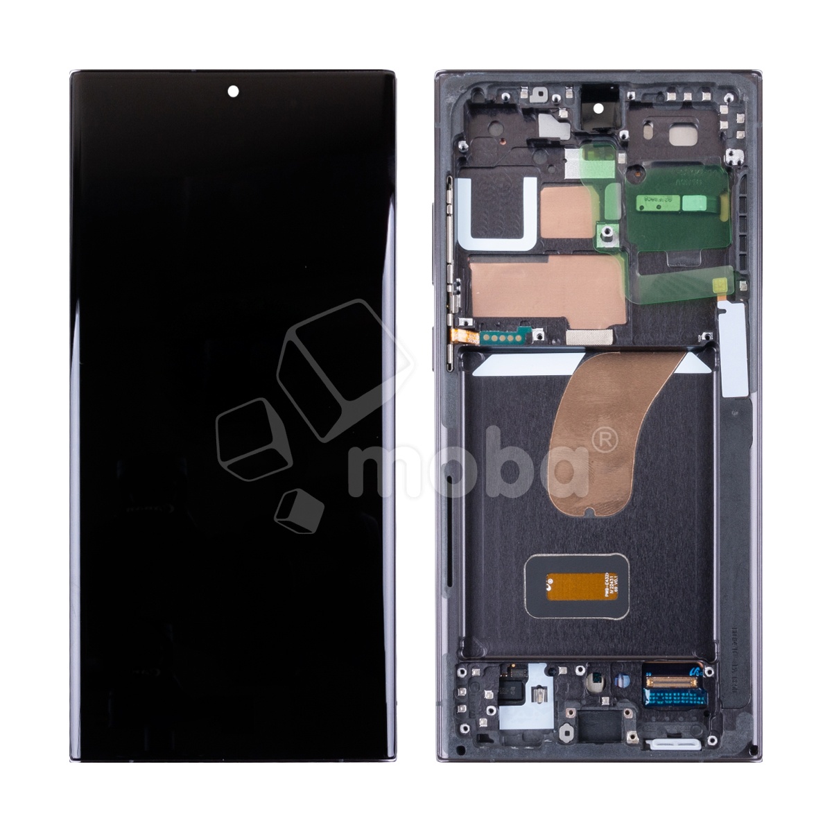Дисплей для Samsung Galaxy S23 Ultra (S918B) модуль с рамкой Черный - Сервисный Оригинал