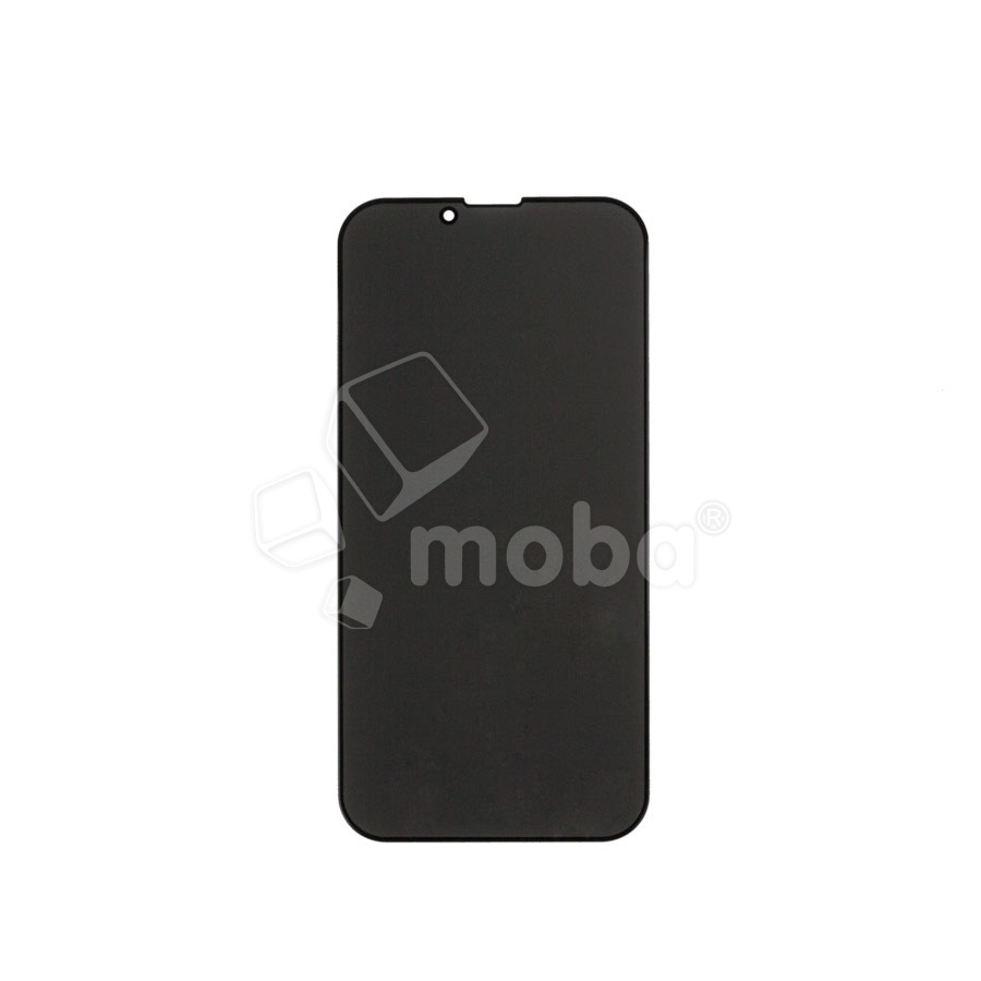 Защитное стекло "Антишпион" для iPhone 13/13 Pro/14/16e/17e Черный (Закалённое, полное покрытие)