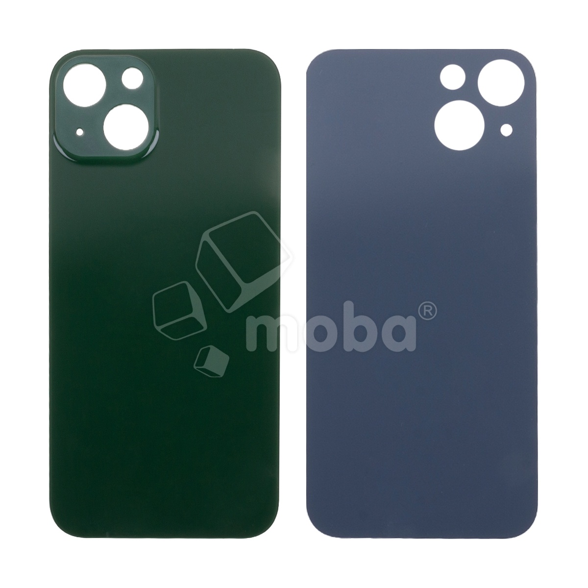 Задняя крышка для iPhone 13 (A2635) Зеленый (стекло, узкий вырез под камеру, логотип) - Премиум