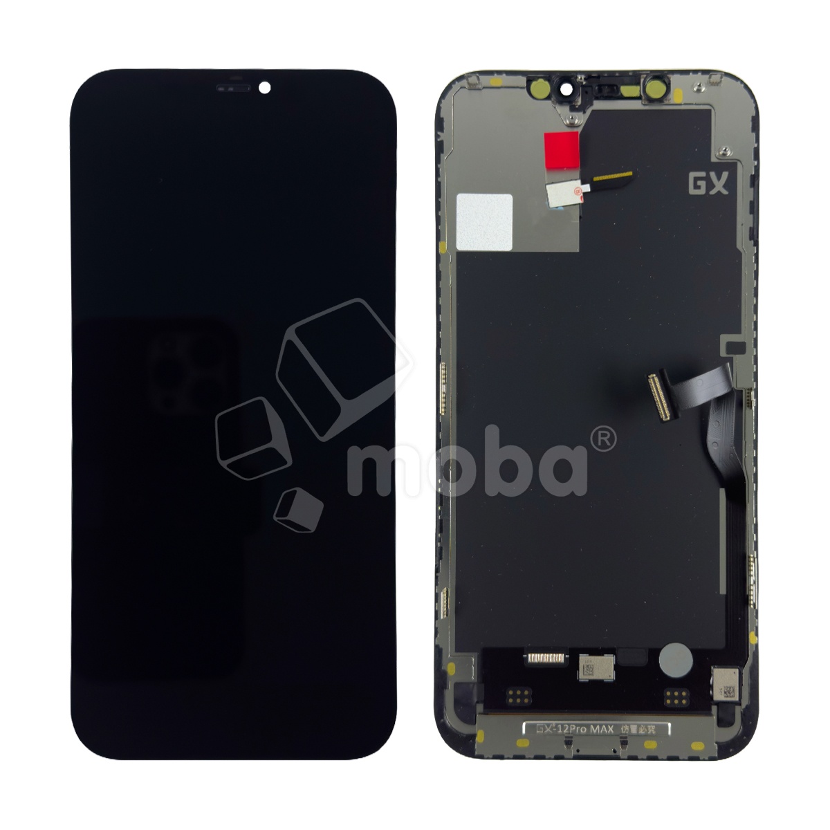 Дисплей для iPhone 12 Pro Max (A2411) в сборе с тачскрином Черный - GX (Soft OLED, Full HD COF, 800 Кд/м²) (площадка под IC)