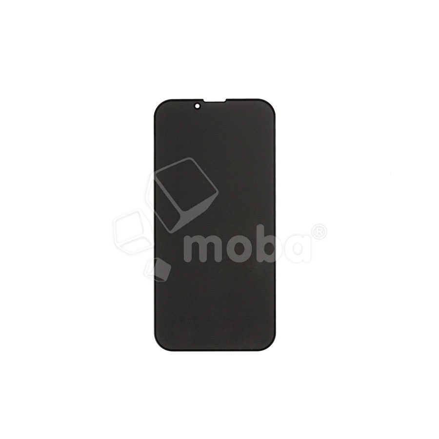 Защитное стекло "Антишпион" для iPhone 13 mini Черный (Закалённое, полное покрытие)