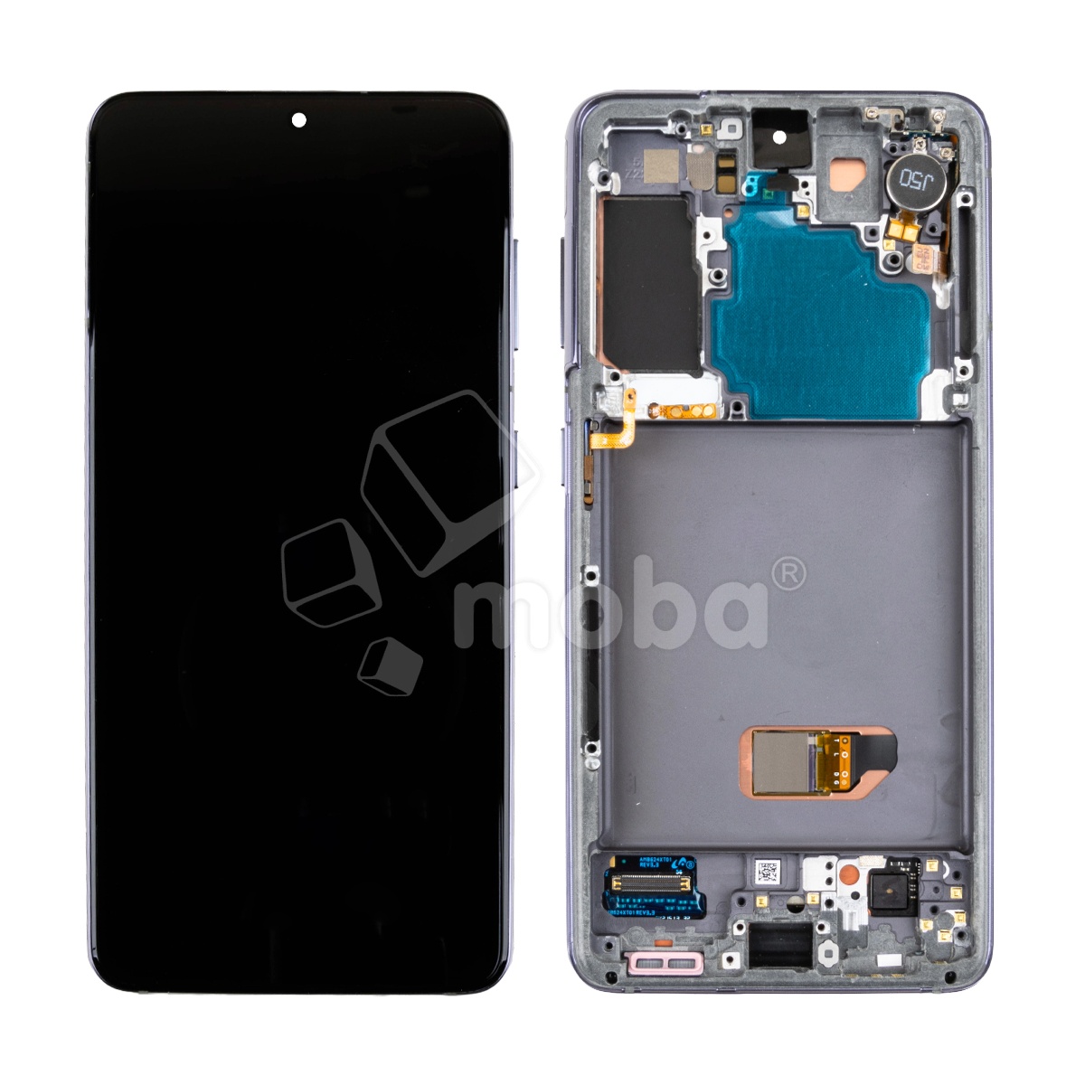 Дисплей для Samsung Galaxy S21 (G991B) модуль с рамкой Серый - Сервисный Оригинал