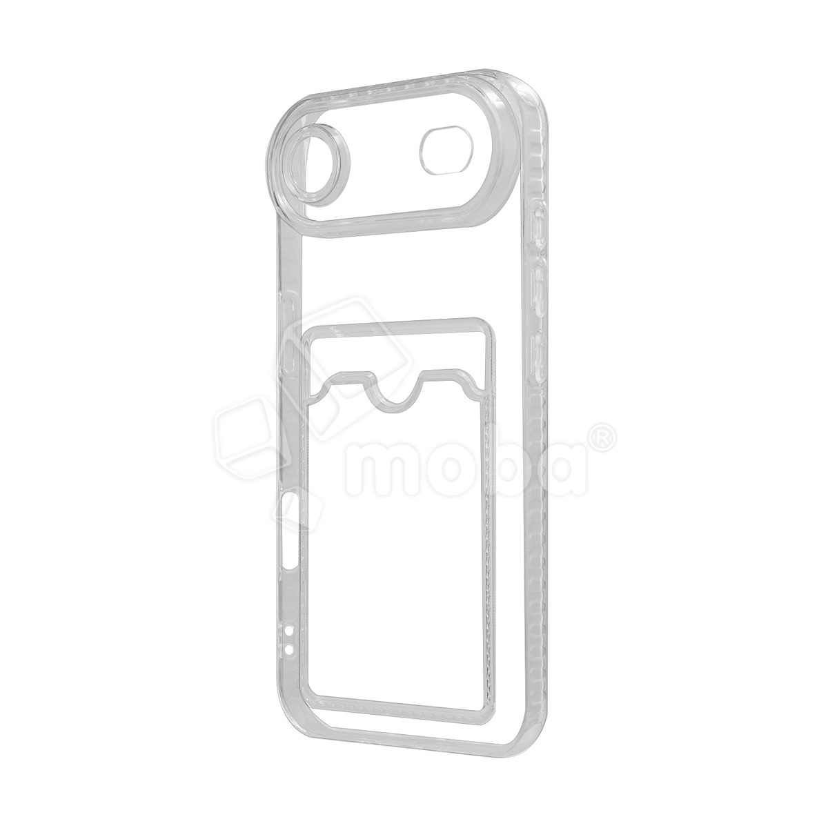 Чехол-накладка для iPhone Air (с защитой камеры, карманом для карт, прозрачный)