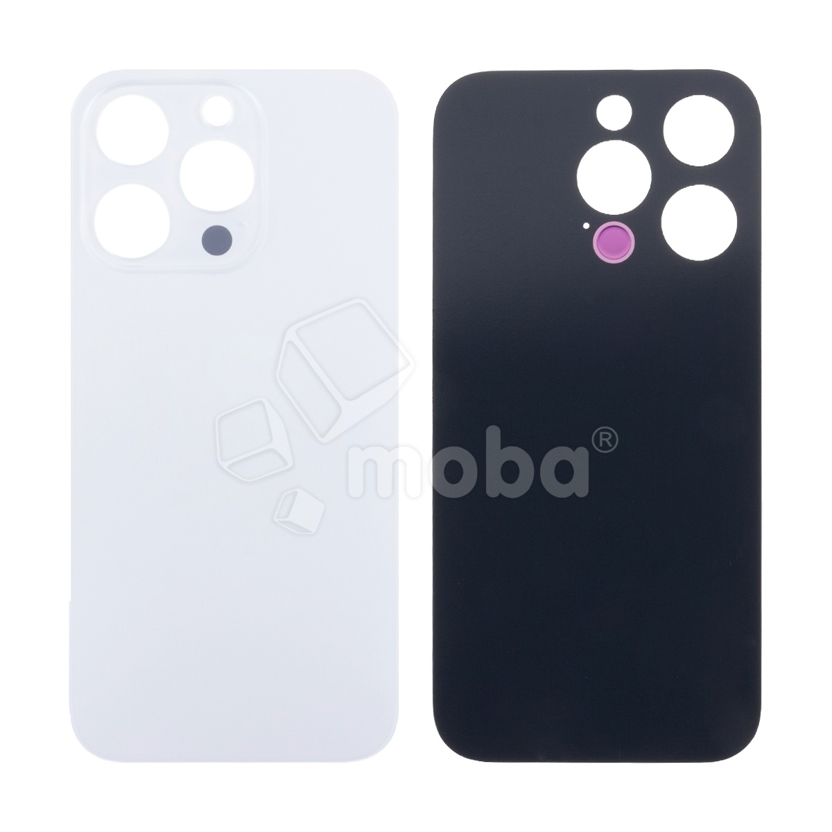 Задняя крышка для iPhone 14 Pro (A2891) Белый (стекло, узкий вырез под камеру, логотип) - Премиум