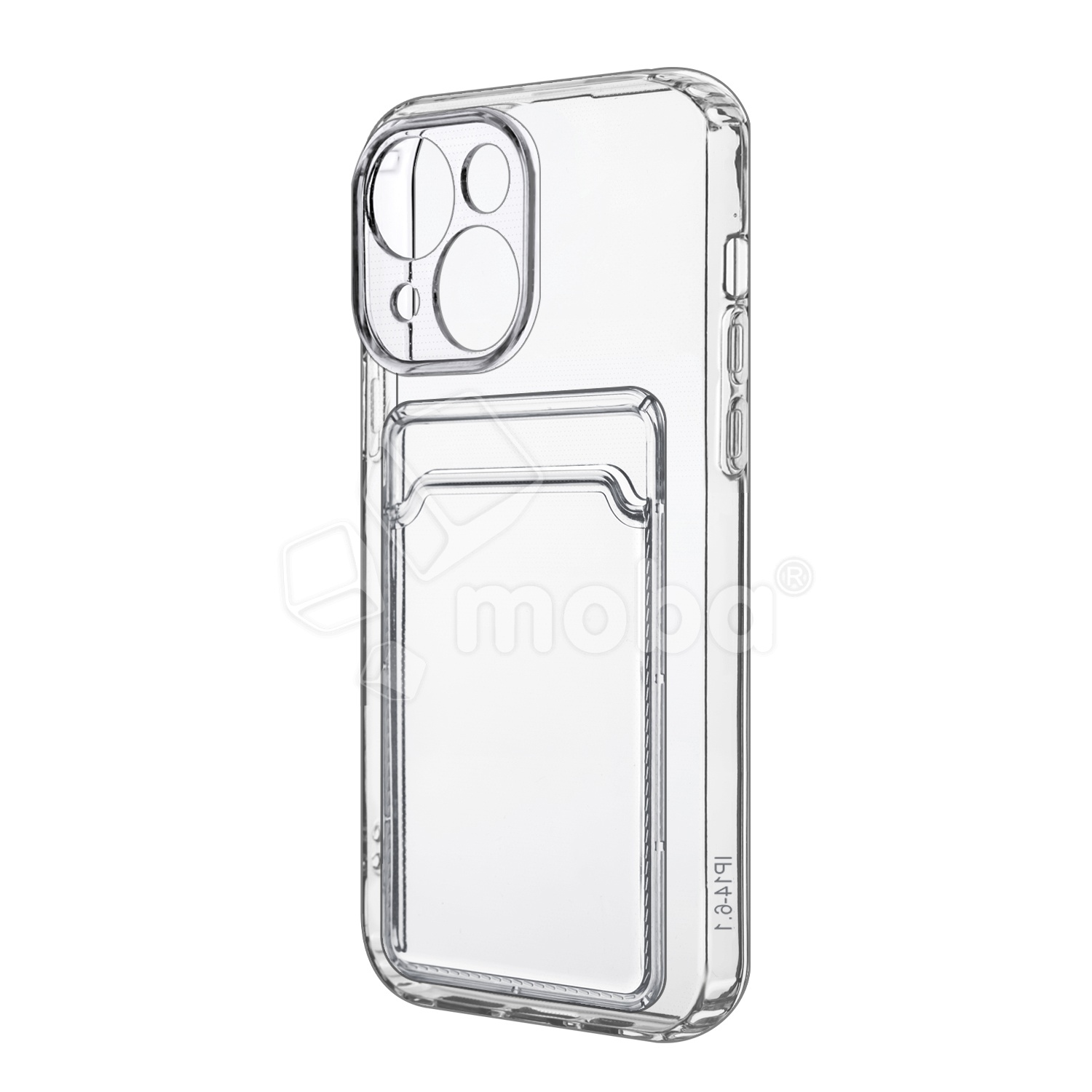 Чехол-накладка для iPhone 14 (с защитой камеры, карманом для карт, прозрачный)