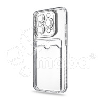 Чехол-накладка для iPhone 15 Pro Max (с защитой камеры, карманом для карт, прозрачный)