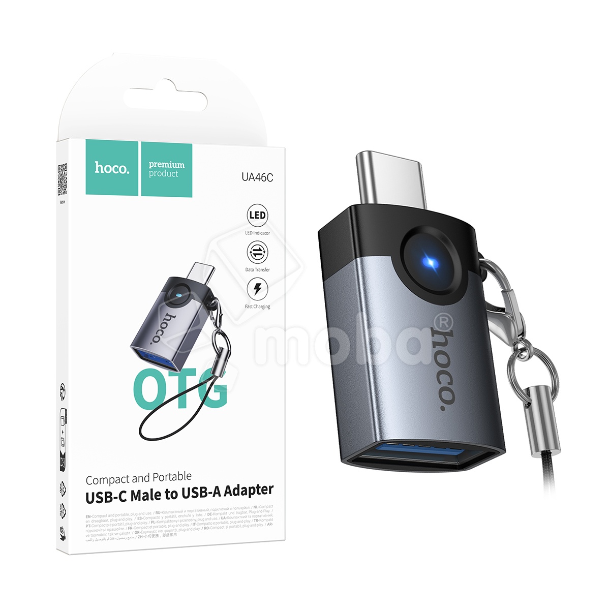 Адаптер Type-C - USB Hoco UA46C Серый