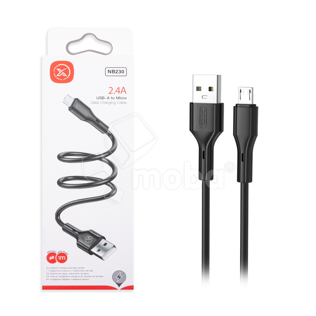 Кабель USB - MicroUSB XO NB230 (2.4A) Черный
