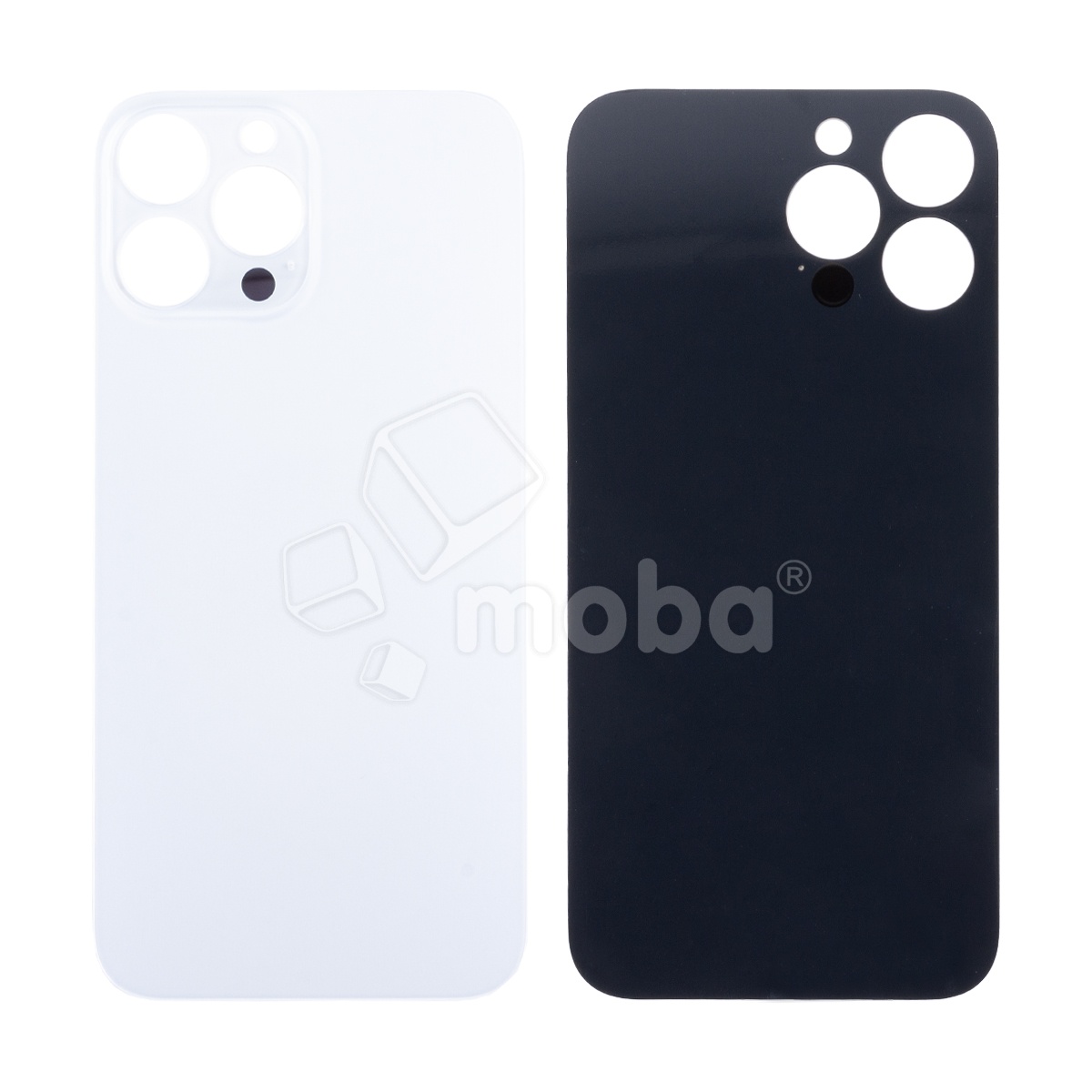Задняя крышка для iPhone 13 Pro Max (A2645) Белый (стекло, монолит, широкий вырез под камеру, логотип) - Премиум