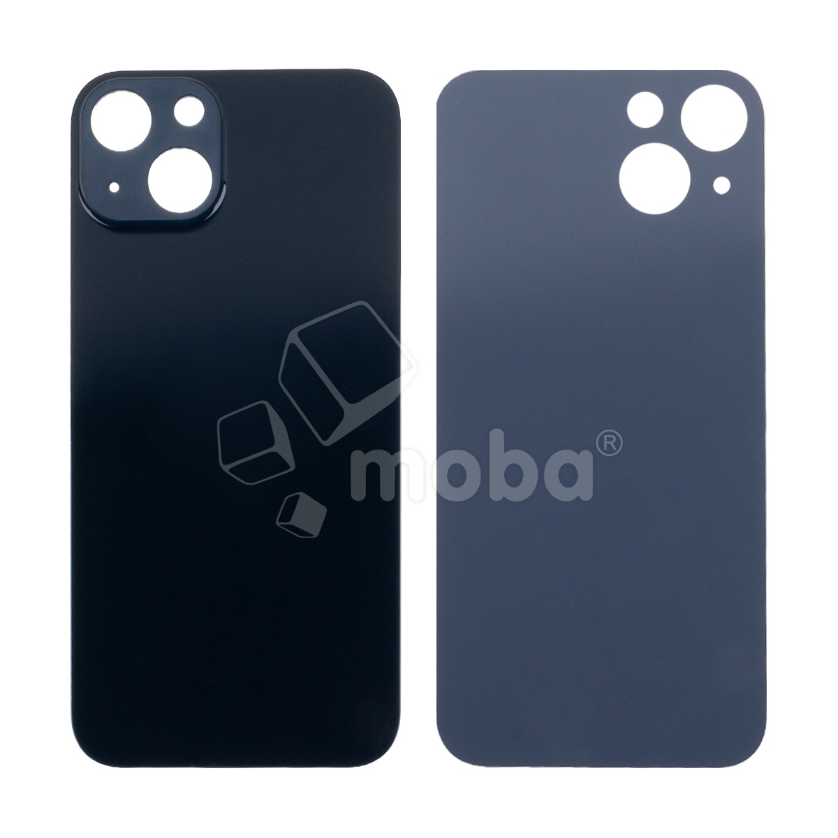 Задняя крышка для iPhone 13 (A2635) Черный (стекло, узкий вырез под камеру, логотип) - Премиум