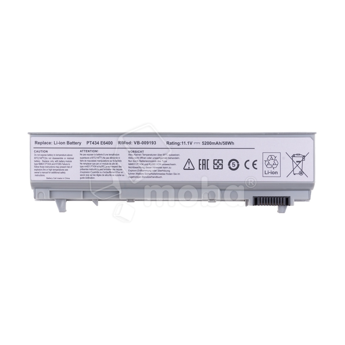 Аккумуляторная батарея для ноутбука Dell Latitude E6400 (W1193) 5200 mAh