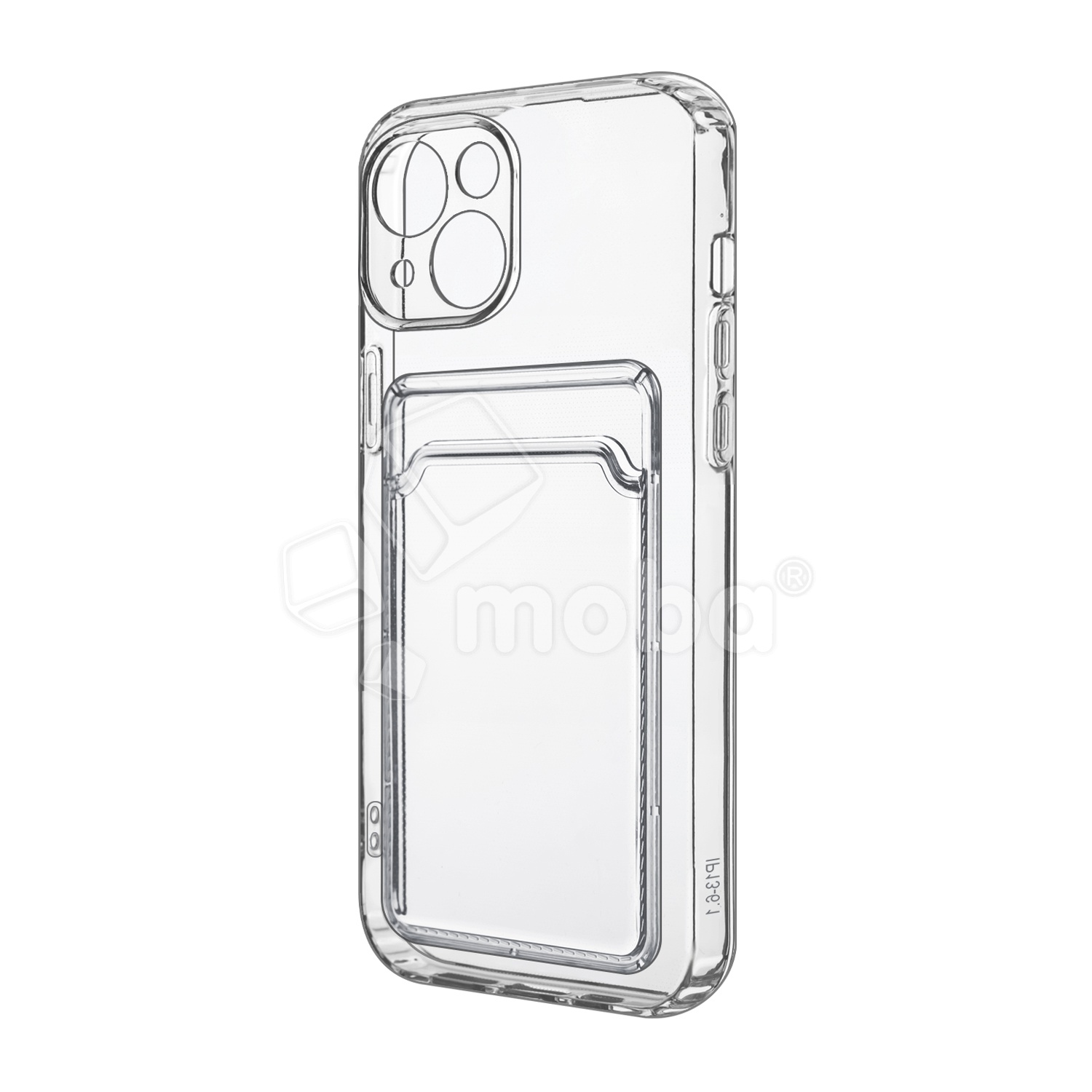 Чехол-накладка для iPhone 13 (с защитой камеры, карманом для карт, прозрачный)