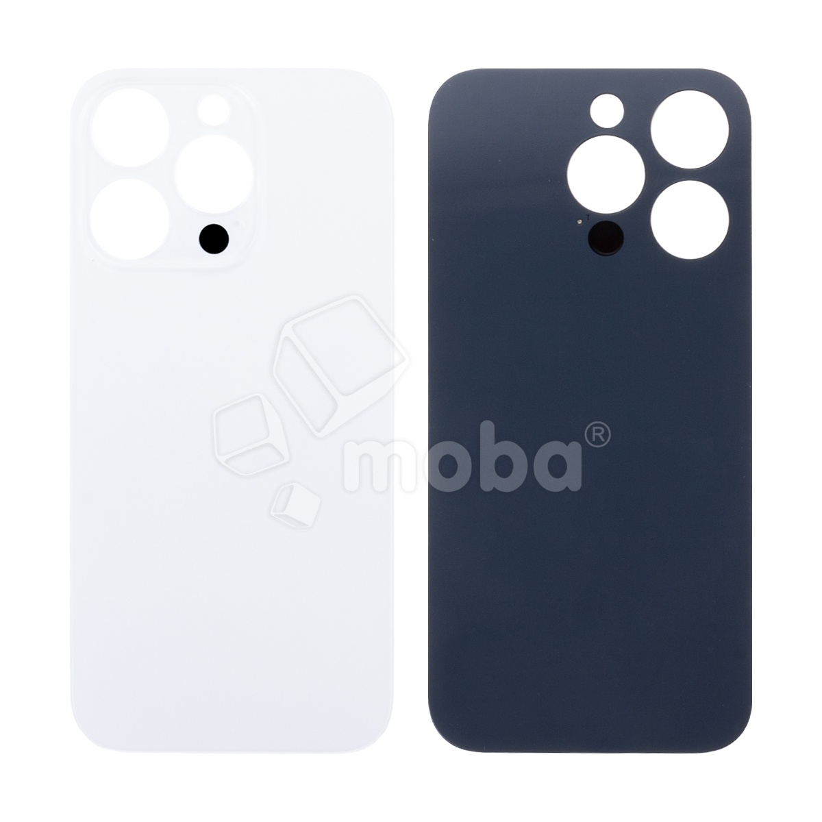 Задняя крышка для iPhone 14 Pro (A2891) Белый (стекло, монолит, широкий вырез под камеру, логотип) - Премиум